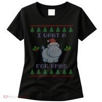 I Want A Hippopotamus For Christmas Ugly Women's T-Shirt thumb 0