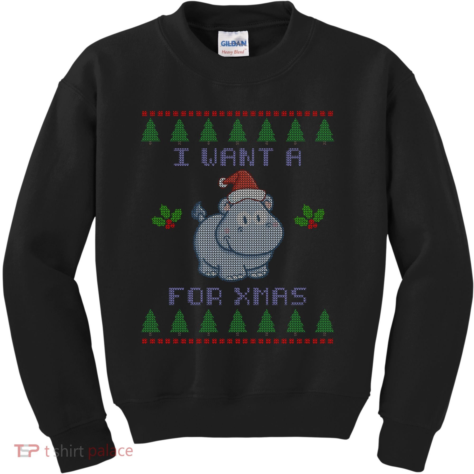 I Want A Hippopotamus For Christmas Ugly Kids Sweatshirt