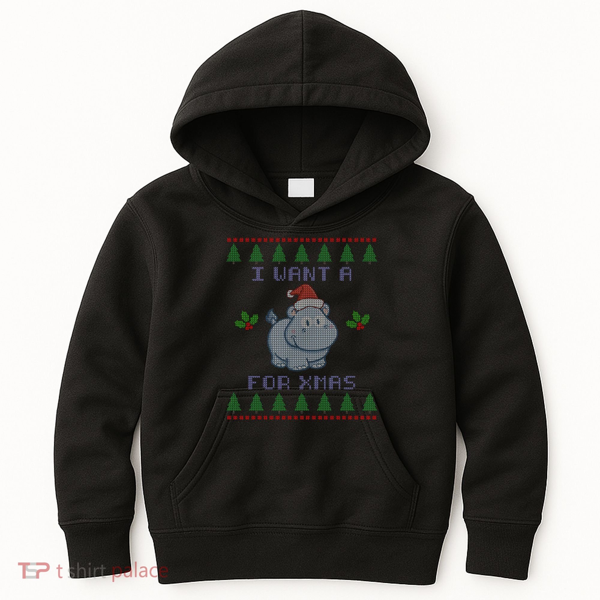 I Want A Hippopotamus For Christmas Ugly Kids Hoodie