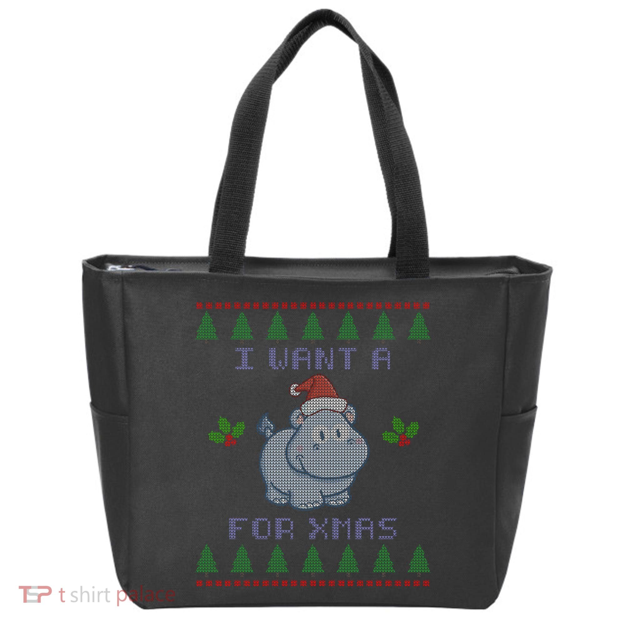 I Want A Hippopotamus For Christmas Ugly Tote Bag