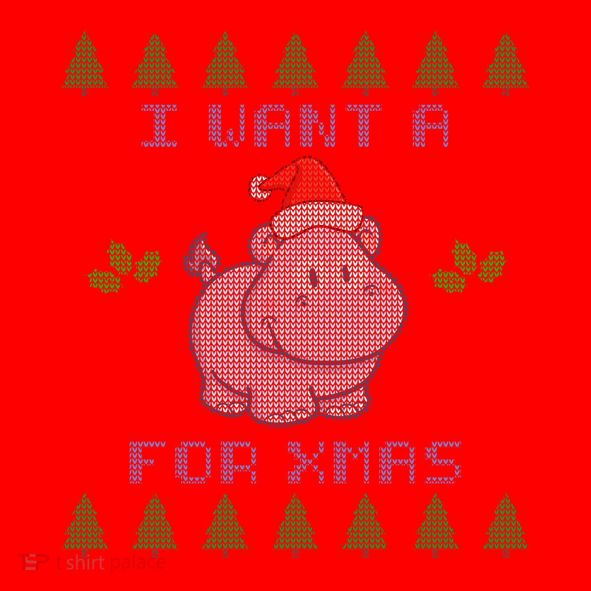 I Want A Hippopotamus For Christmas Ugly Santa Hat
