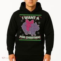 I Want A Hippopotamus Ugly Christmas Sweater Hoodie thumb 2