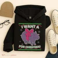 I Want A Hippopotamus Ugly Christmas Sweater Hoodie thumb 4