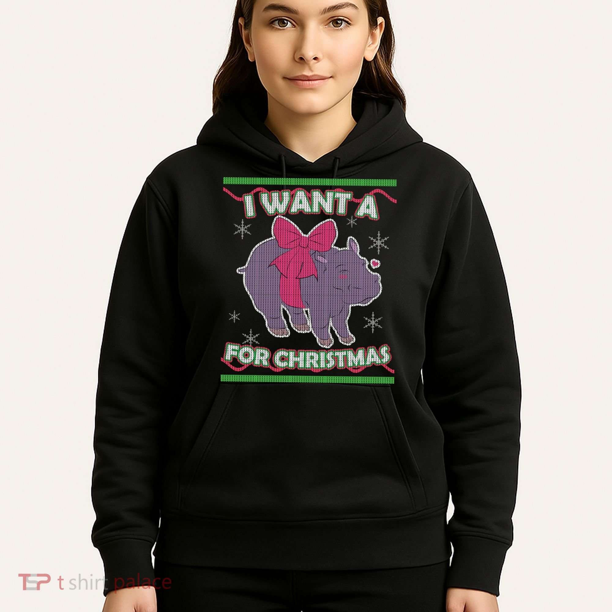 I Want A Hippopotamus Ugly Christmas Sweater Hoodie