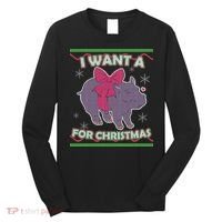 I Want A Hippopotamus Ugly Christmas Sweater Long Sleeve Shirt thumb 0