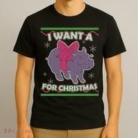 I Want A Hippopotamus Ugly Christmas Sweater T-Shirt thumb 3