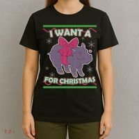 I Want A Hippopotamus Ugly Christmas Sweater T-Shirt thumb 4