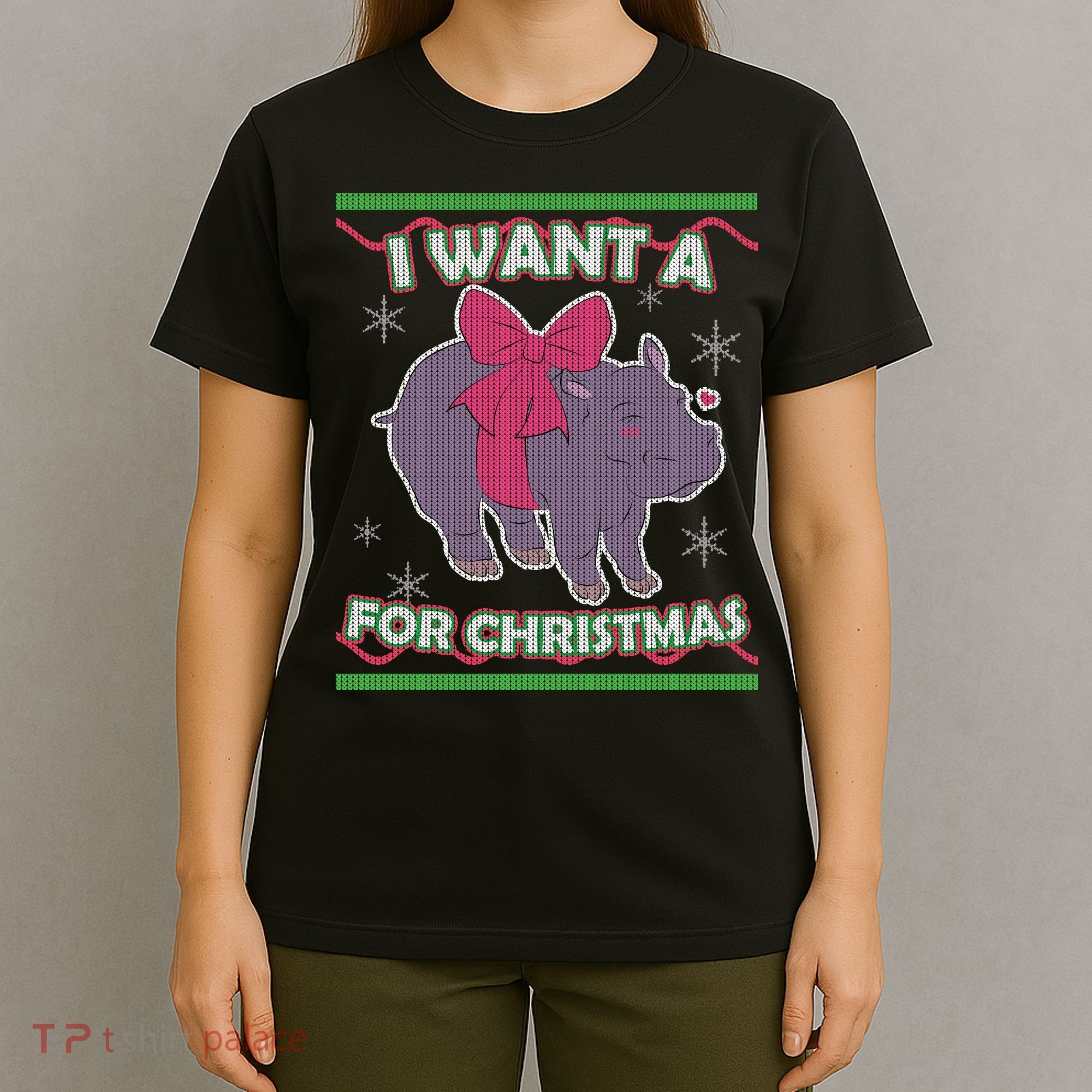 I Want A Hippopotamus Ugly Christmas Sweater T-Shirt