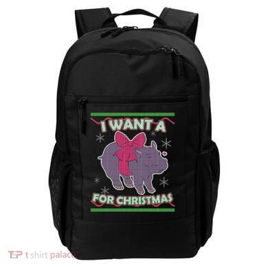 I Want A Hippopotamus Ugly Christmas Sweater Backpack