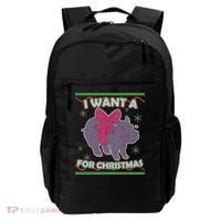 I Want A Hippopotamus Ugly Christmas Sweater Backpack thumb 0