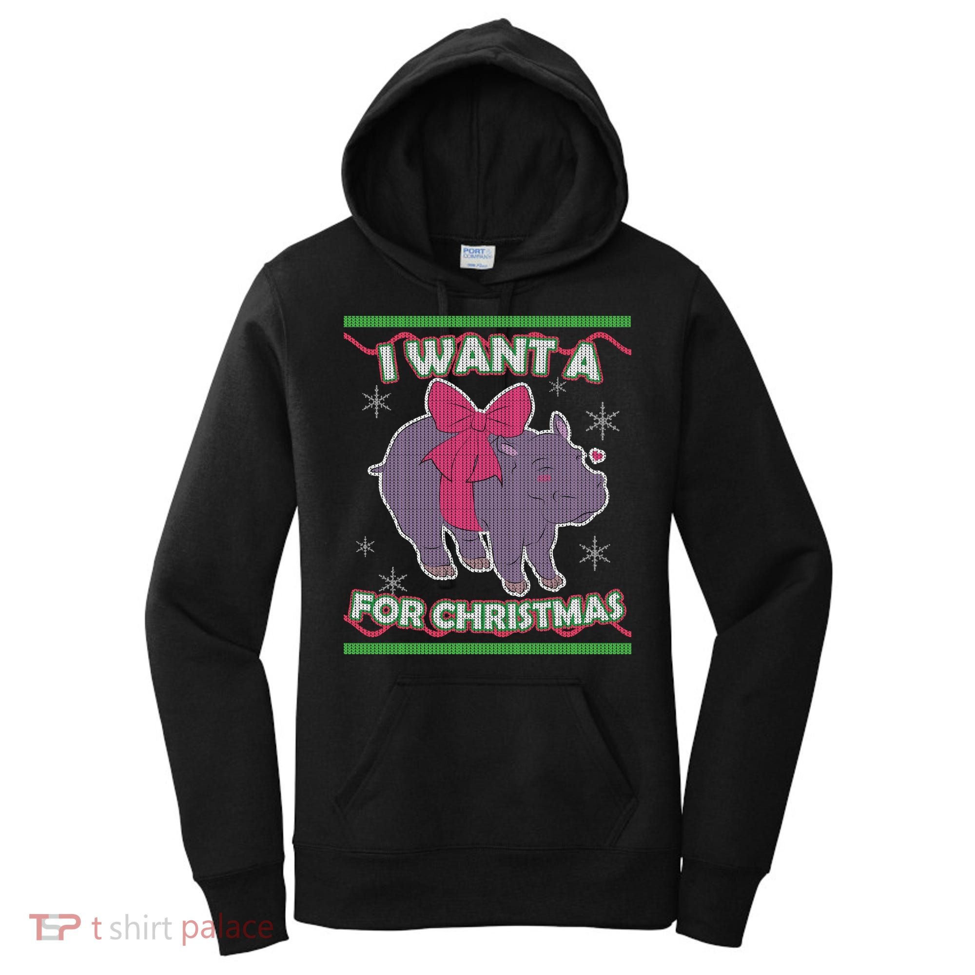 I Want A Hippopotamus Ugly Christmas Sweater Women's Hoodie