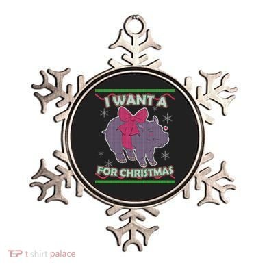 I Want A Hippopotamus Ugly Christmas Sweater Ornament