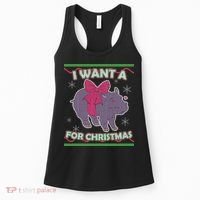 I Want A Hippopotamus Ugly Christmas Sweater Women's Tank Top thumb 0