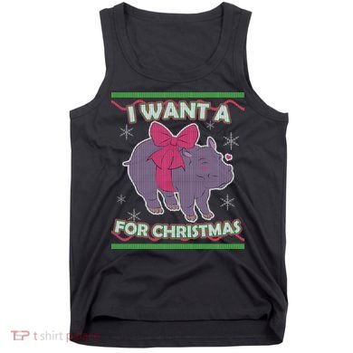 I Want A Hippopotamus Ugly Christmas Sweater Tank Top