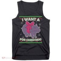 I Want A Hippopotamus Ugly Christmas Sweater Tank Top thumb 0