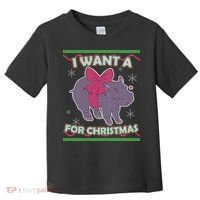 I Want A Hippopotamus Ugly Christmas Sweater Toddler T-Shirt thumb 0