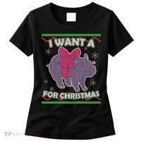 I Want A Hippopotamus Ugly Christmas Sweater Women's T-Shirt thumb 0
