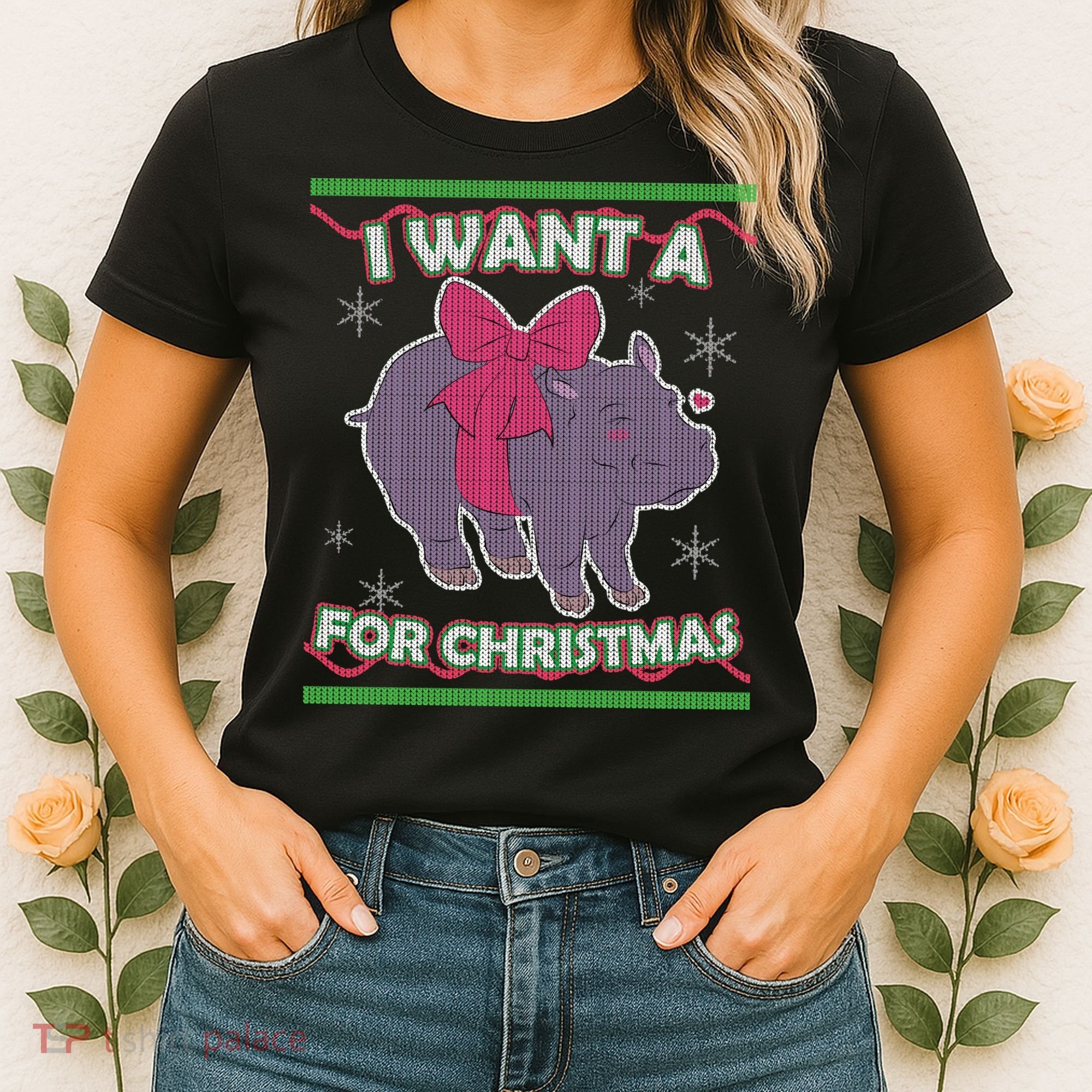 I Want A Hippopotamus Ugly Christmas Sweater Women's T-Shirt