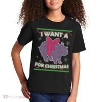 I Want A Hippopotamus Ugly Christmas Sweater Kids T-Shirt thumb 2