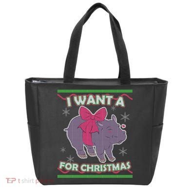 I Want A Hippopotamus Ugly Christmas Sweater Tote Bag