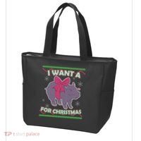 I Want A Hippopotamus Ugly Christmas Sweater Tote Bag thumb 3