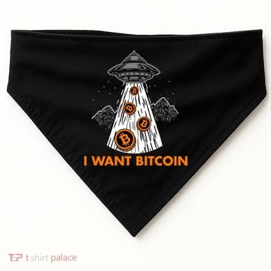 I Want Bitcoin BTC Crypto Currency UFO USA-Made Doggie Bandana