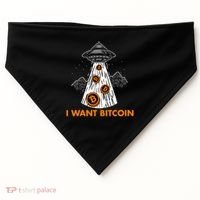 I Want Bitcoin BTC Crypto Currency UFO USA-Made Doggie Bandana thumb 0