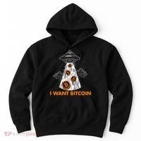 I Want Bitcoin BTC Crypto Currency UFO Hoodie thumb 0