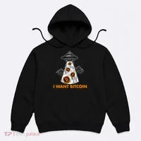 I Want Bitcoin BTC Crypto Currency UFO Hoodie thumb 0