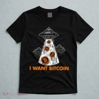 I Want Bitcoin BTC Crypto Currency UFO T-Shirt thumb 5