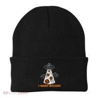 I Want Bitcoin BTC Crypto Currency UFO Beanie thumb 0