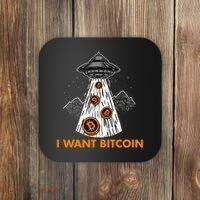 I Want Bitcoin BTC Crypto Currency UFO Coaster thumb 0