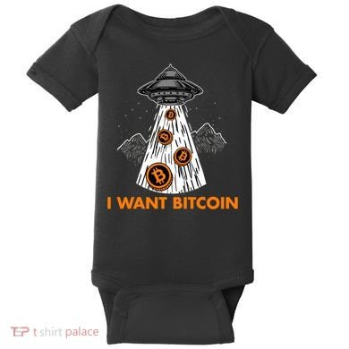 I Want Bitcoin BTC Crypto Currency UFO Baby Bodysuit