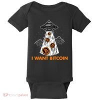 I Want Bitcoin BTC Crypto Currency UFO Baby Bodysuit thumb 0