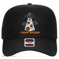 I Want Bitcoin BTC Crypto Currency UFO Hat thumb 0