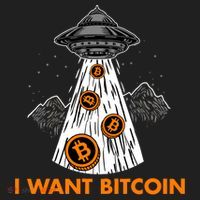I Want Bitcoin BTC Crypto Currency UFO Hat thumb 2