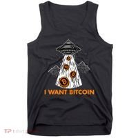I Want Bitcoin BTC Crypto Currency UFO Tank Top thumb 0