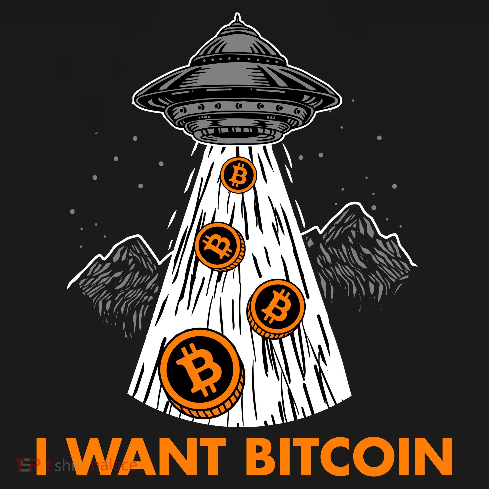 I Want Bitcoin BTC Crypto Currency UFO Tank Top