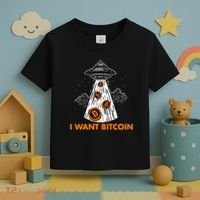 I Want Bitcoin BTC Crypto Currency UFO Toddler T-Shirt thumb 3