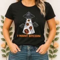 I Want Bitcoin BTC Crypto Currency UFO Women's T-Shirt thumb 2