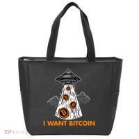 I Want Bitcoin BTC Crypto Currency UFO Tote Bag thumb 0