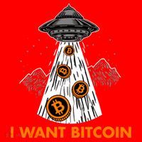 I Want Bitcoin BTC Crypto Currency UFO Santa Hat thumb 1