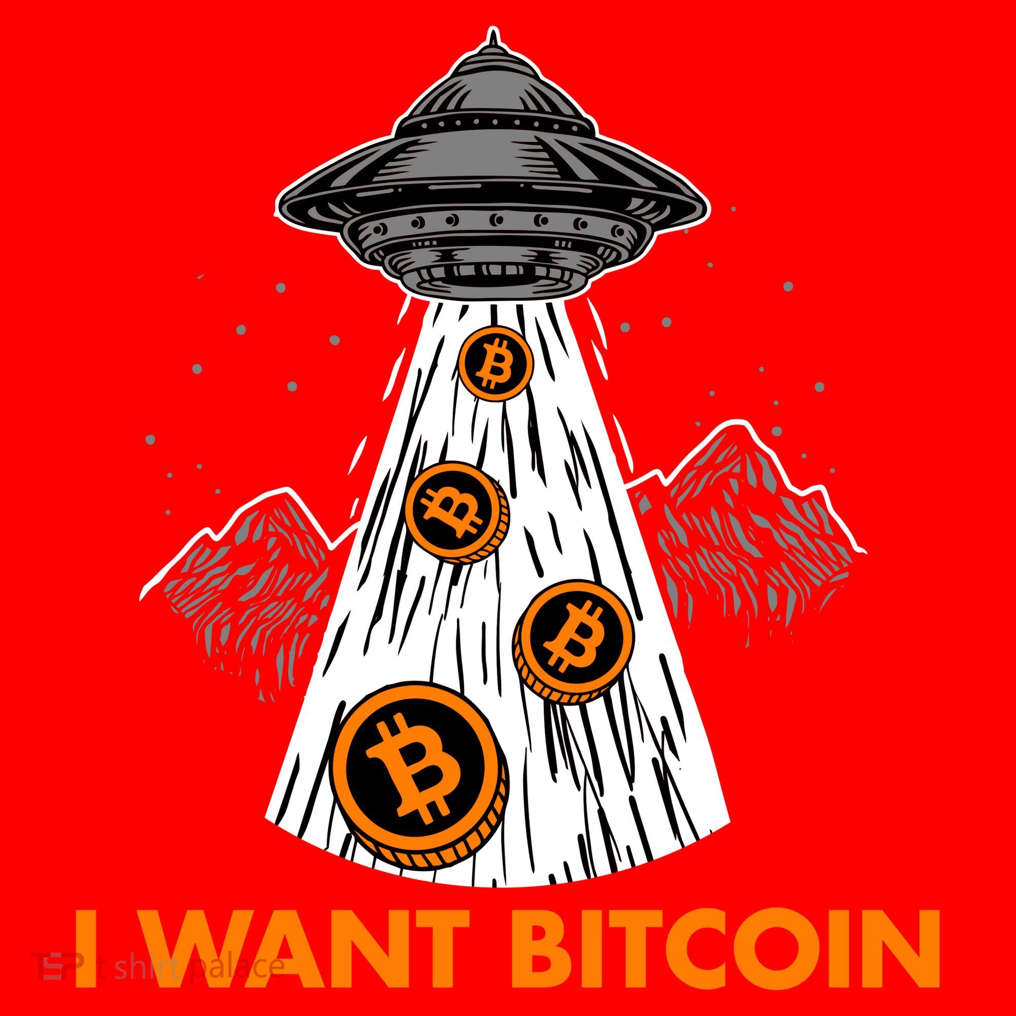 I Want Bitcoin BTC Crypto Currency UFO Santa Hat