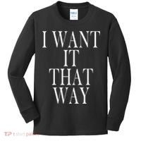 I Want It That Way Funny Music Band Song Kids Long Sleeve Shirt thumb 0