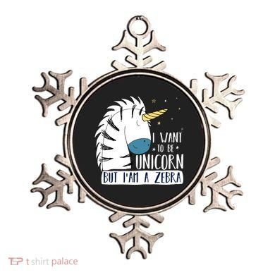 I Want To Be A Unicorn But I'm A Zebra Funny Ornament