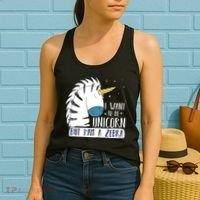 I Want To Be A Unicorn But I'm A Zebra Funny Women's Tank Top thumb 2