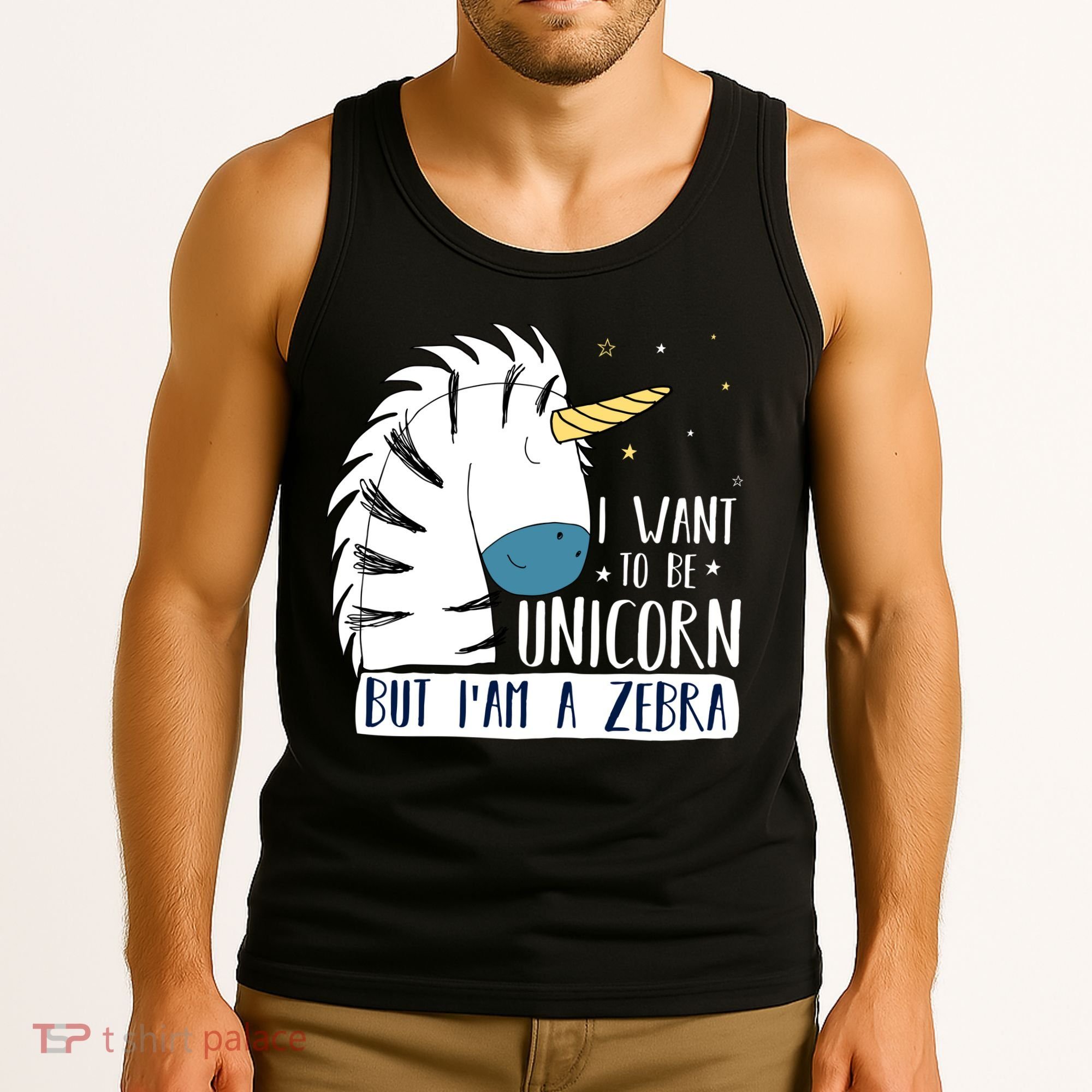 I Want To Be A Unicorn But I'm A Zebra Funny Tank Top