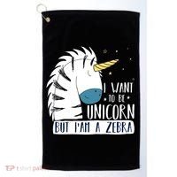 I Want To Be A Unicorn But I'm A Zebra Funny Golf Towel thumb 0