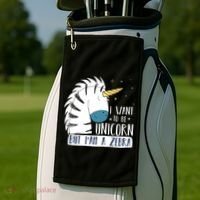 I Want To Be A Unicorn But I'm A Zebra Funny Golf Towel thumb 2
