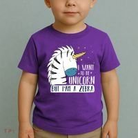 I Want To Be A Unicorn But I'm A Zebra Funny Toddler T-Shirt thumb 2